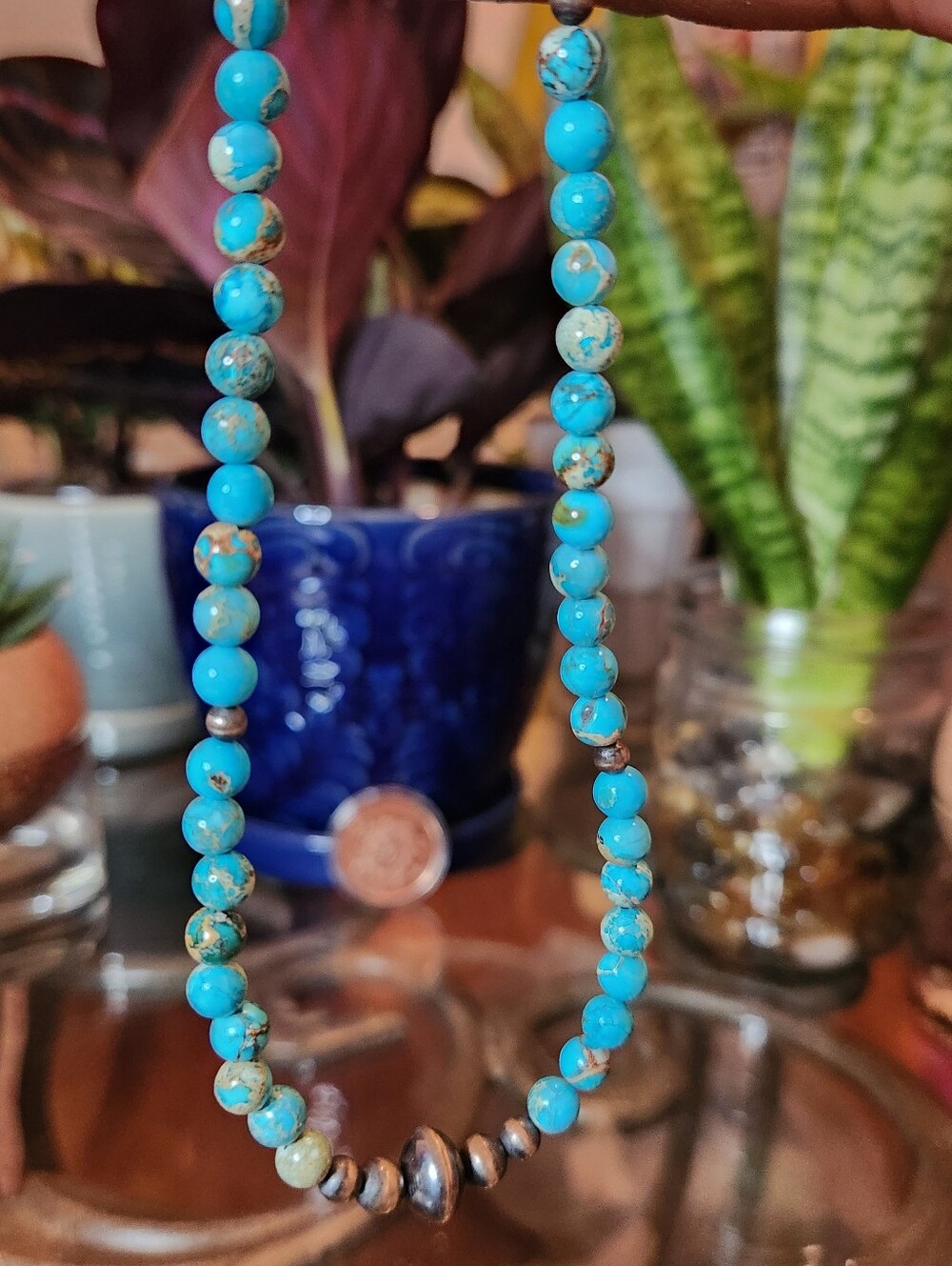 Blue Sediment Jasper Necklace 18"